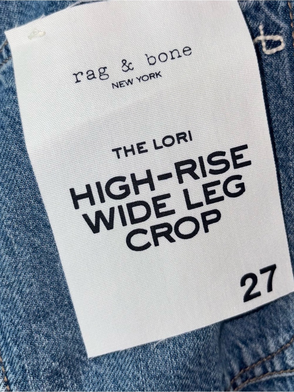 NWT Rag & Bone Lori High Rise Wide Leg Crop Jeans Woburn Medium Wash 27 - Picture 4 of 8